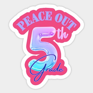 Peace Out 5th Grade Retro Graduation Class Of 2023 Sticker